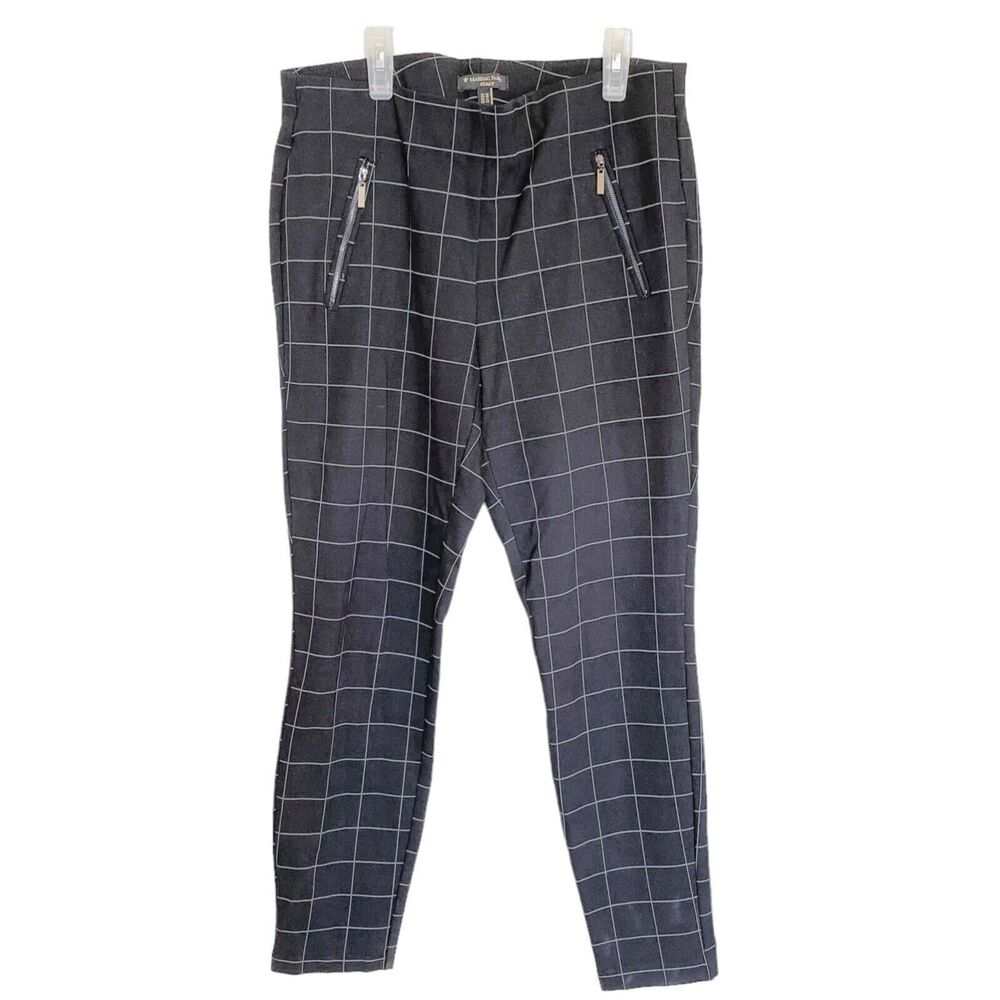 Massimo Fabro Womens Pants Sz 10 Plaid Italy Trouser Preppy Office Career Wear